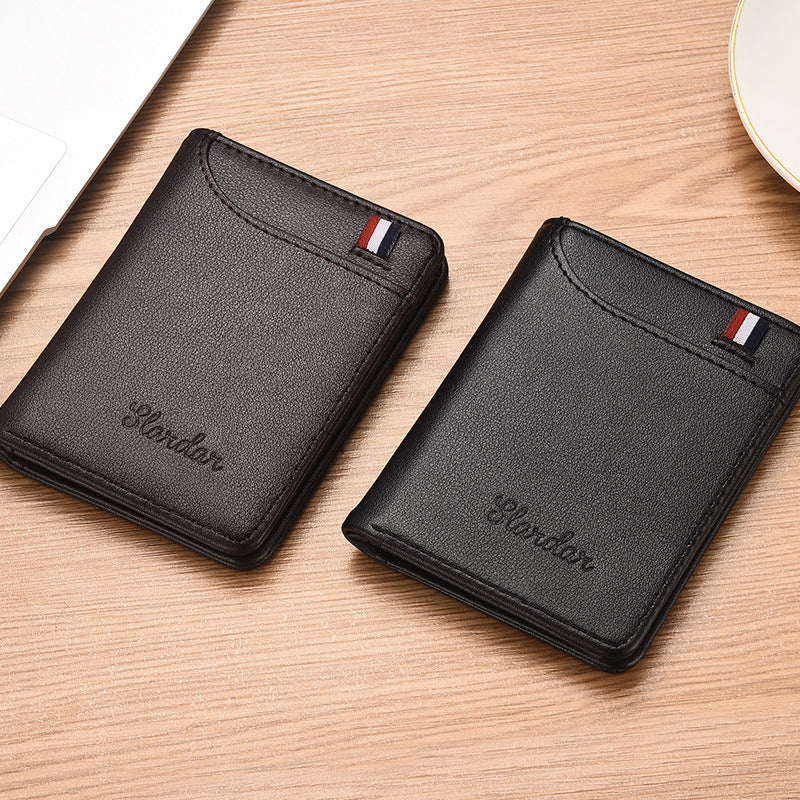 Unisex Slim PU Leather Vertical Driver License Wallet