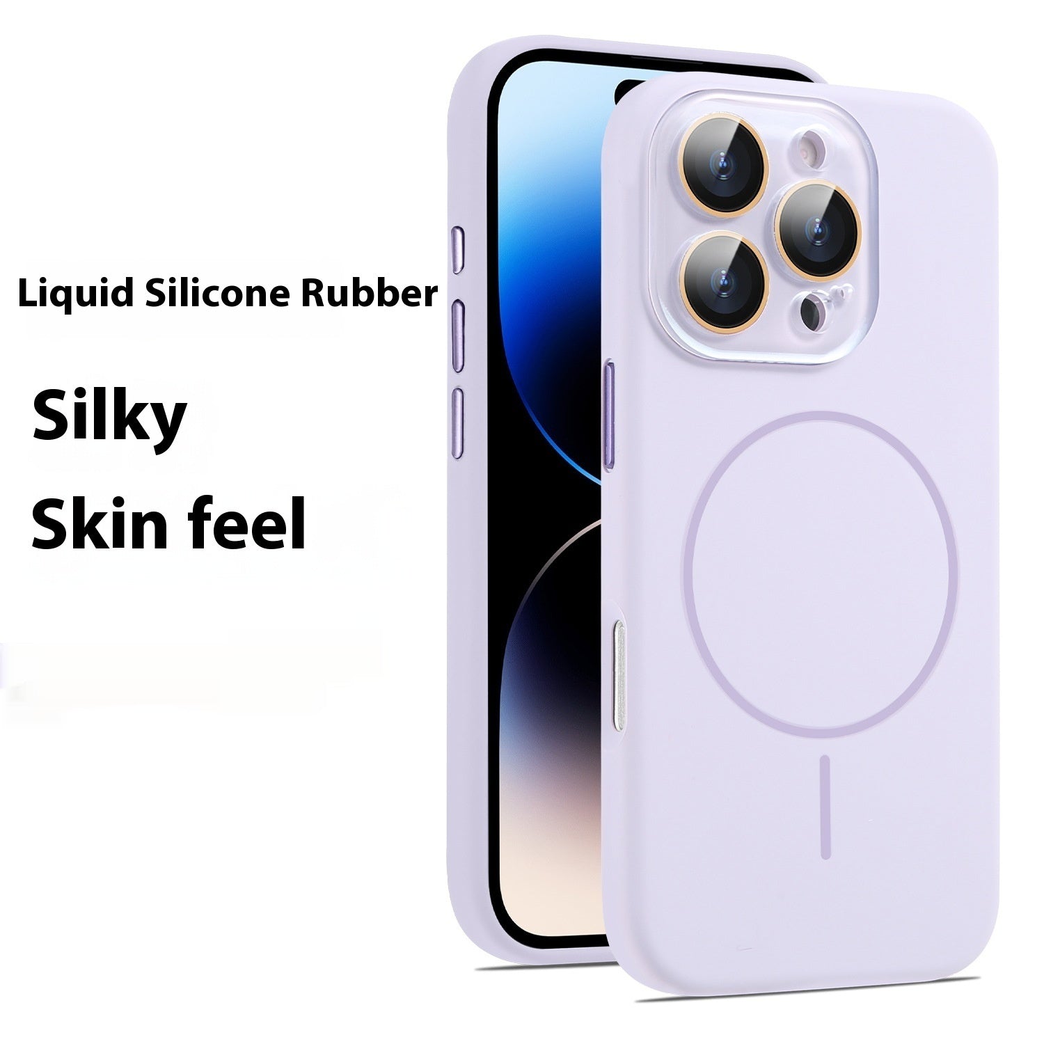 Liquid Silicone Magnetic Crystal Lens Phone Case Protective Cover