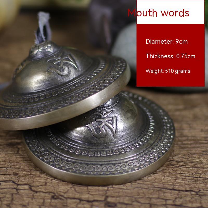 Nepal Percussion Instrument Tibetan Pure Copper Clip Bell Handmade Clip Bell Cymbals
