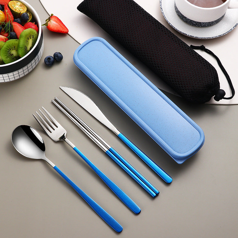304 Stainless Steel Flatware Set With Case For Camping