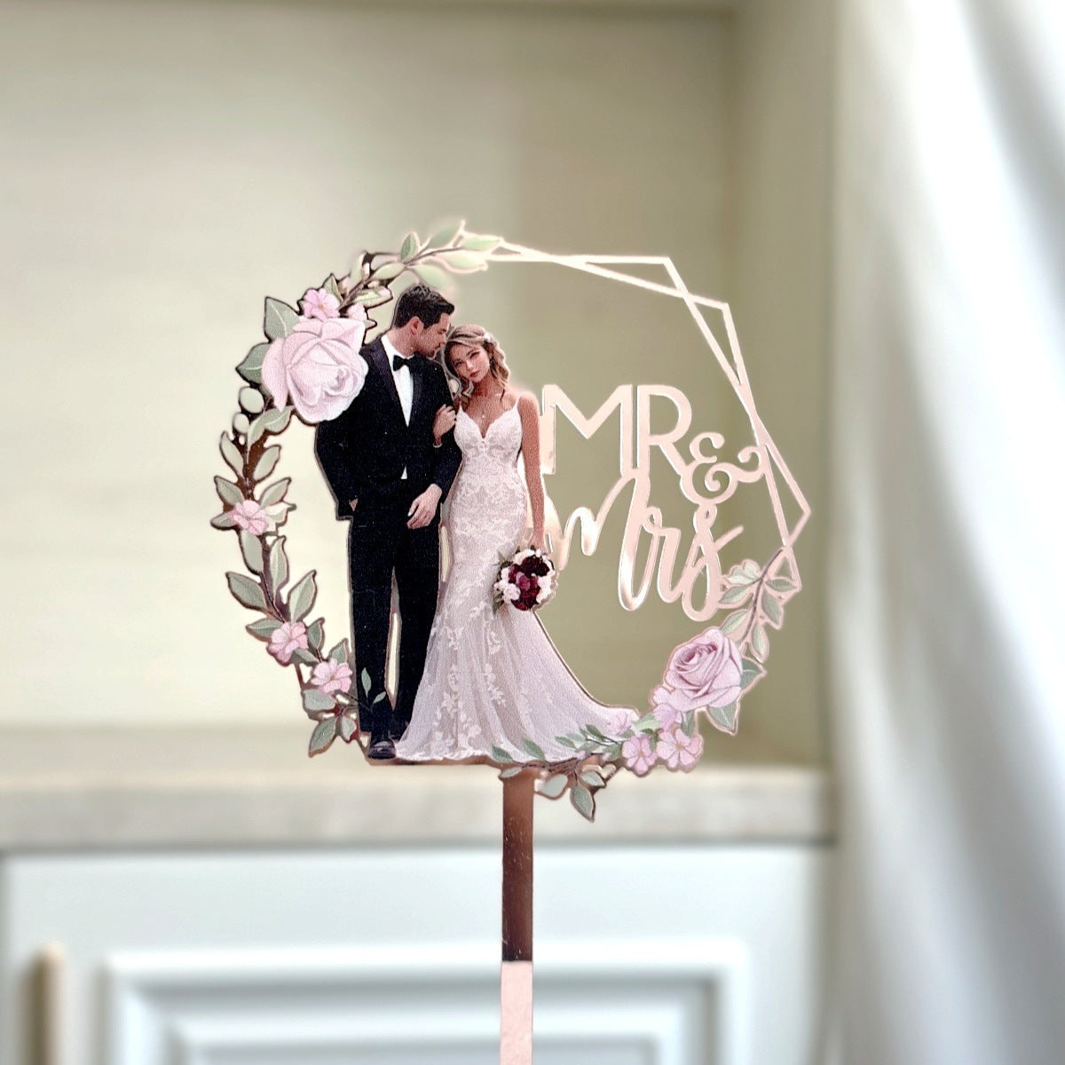 Stylish Ins-Style Colorful Acrylic Wedding Cake Decoration Plug-In