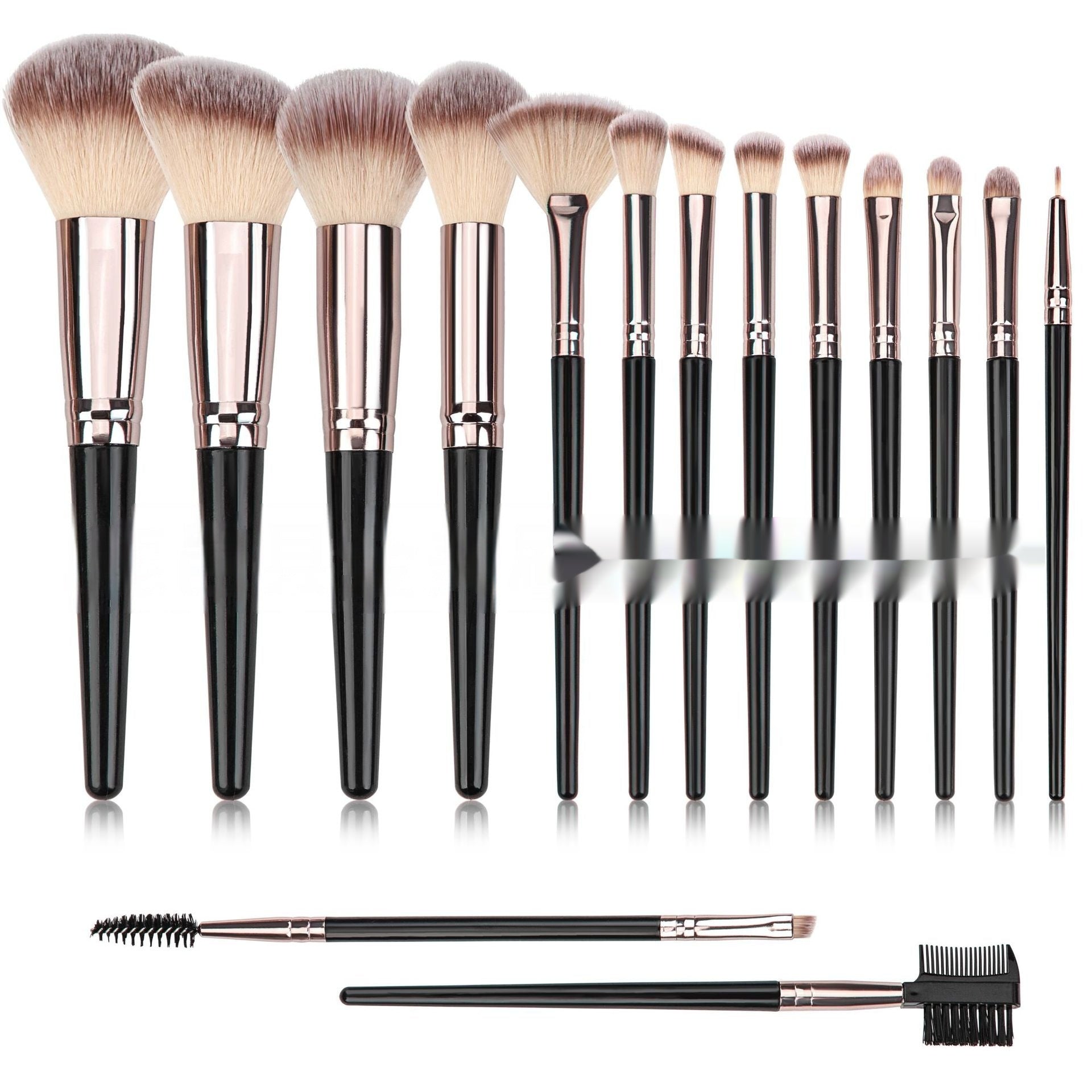 Makeup Brush Set – Professional Black Collection with Multiple Options (3, 10, 15, 18, or 20 Pieces)