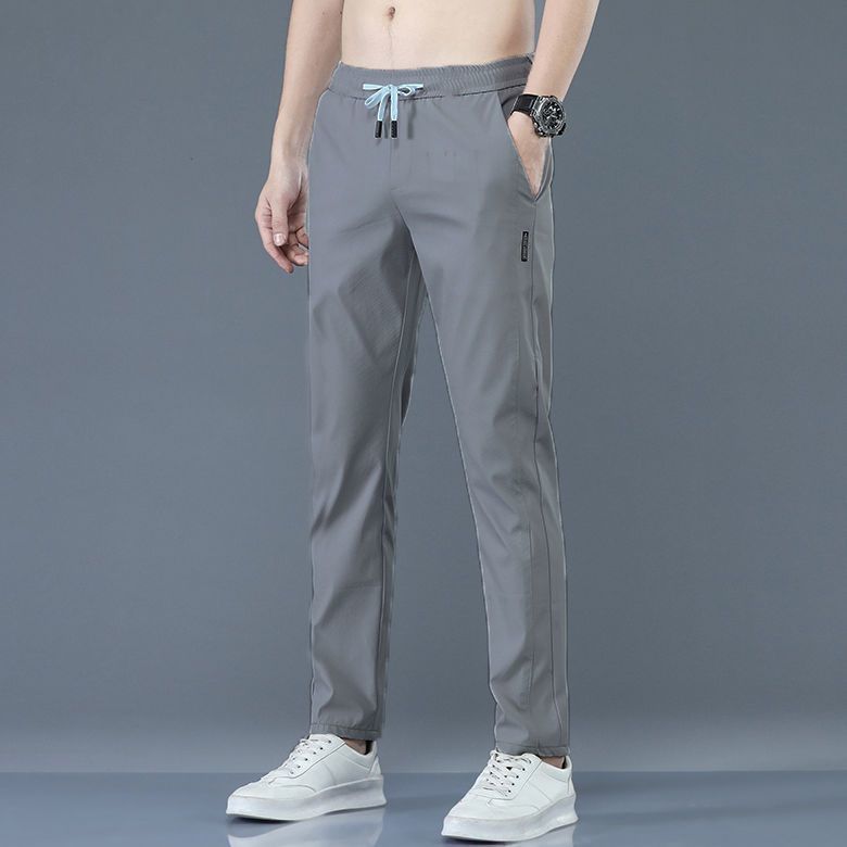 Men’s Straight Draping Elastic Waist Quick-Dry Casual Pants