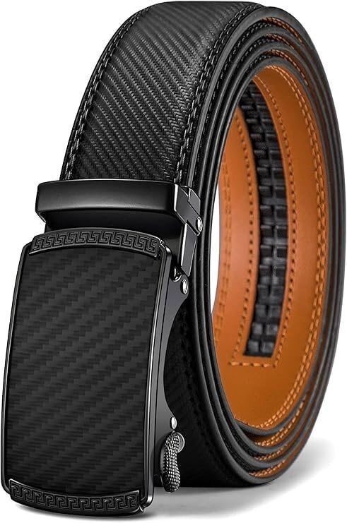 Men's Cowhide Leather Belt with Automatic Buckle