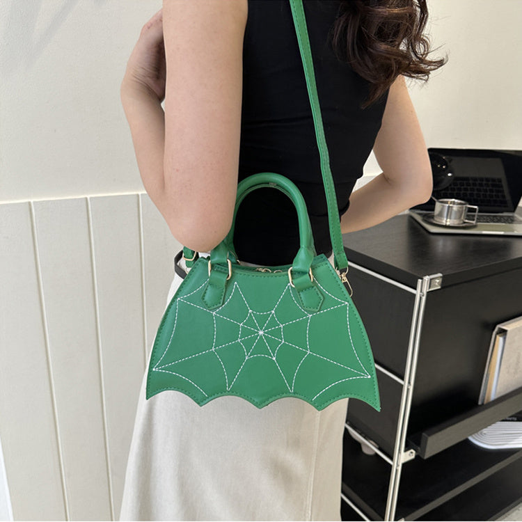 Halloween Spider Web Saddle Bag – Fashion Crossbody Shoulder Handbag with Top Handle