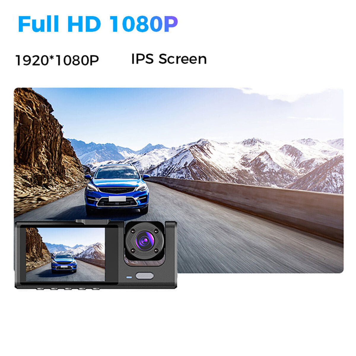1080P Dual Lens Car Dash Cam with G-Sensor, Front and Rear Video Recorder