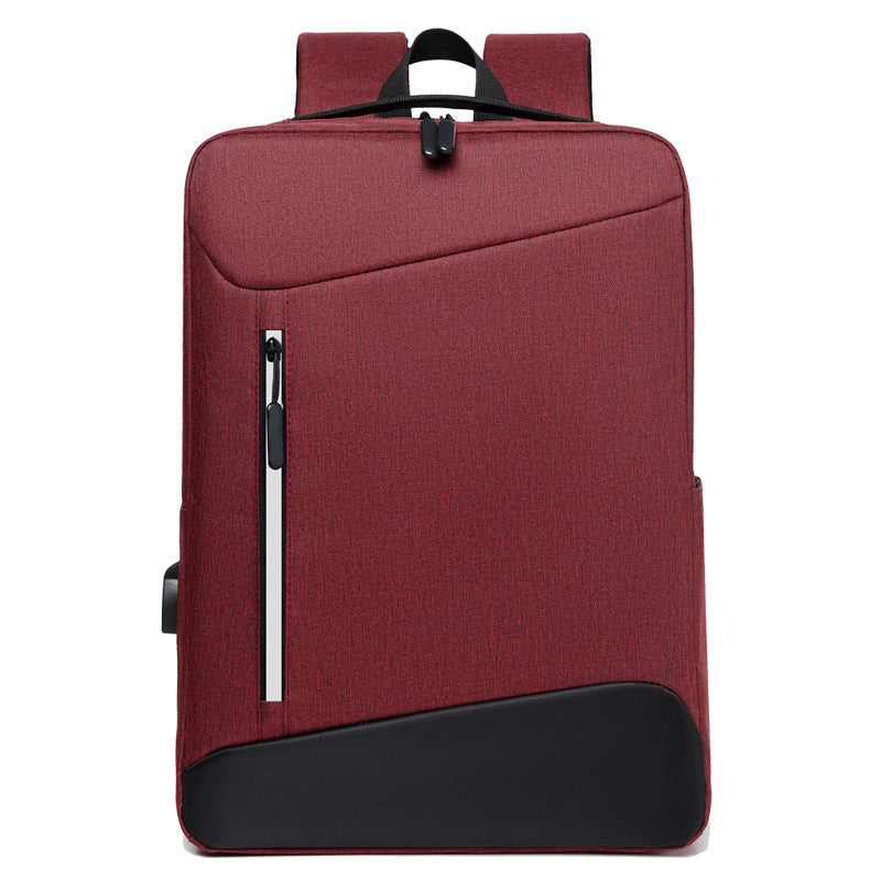 Men's Solid Color Business Laptop Backpack Oxford Cloth