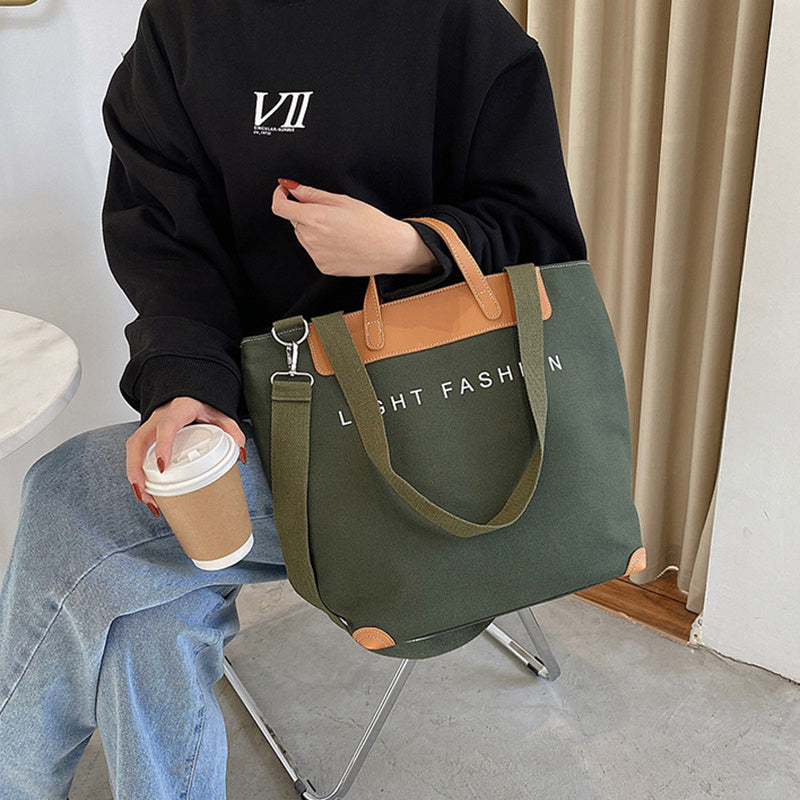 Canvas Shoulder Bag for Women – Large Capacity Fashion Messenger Crossbody Tote