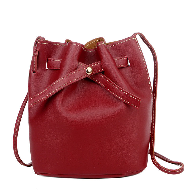 Korean Style Solid Color Bucket Bag – Spring Ladies Shoulder Bag