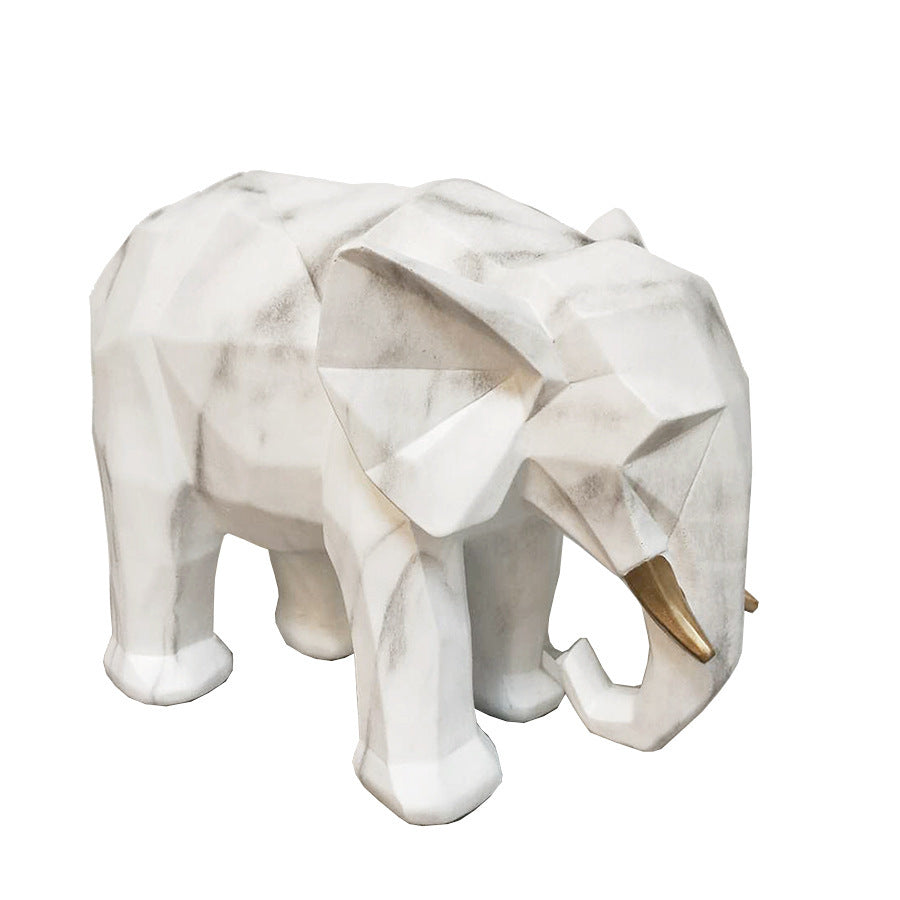 Nordic Creative Geometric Origami Resin Animal Elephant Ornament