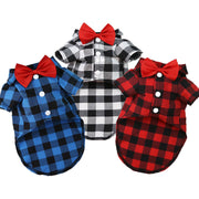 Dog Plaid Shirt Suit Wedding Dress Method Fighting Pug Small, Medium And Large Dog Pet Clothes Cat Spring Summer Autumn