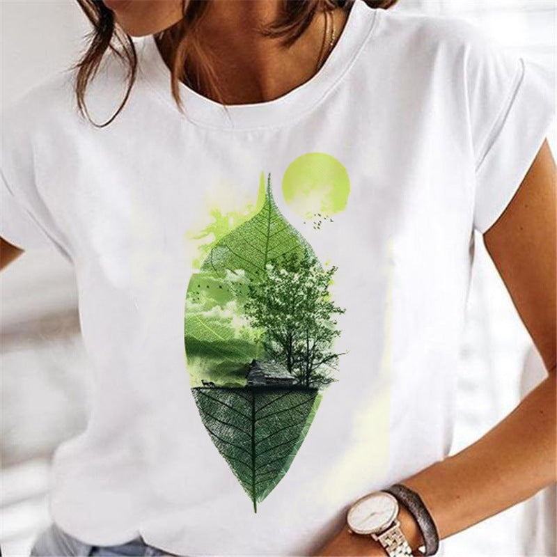 Women's Dandelion Print Milk Silk Pullover Tee