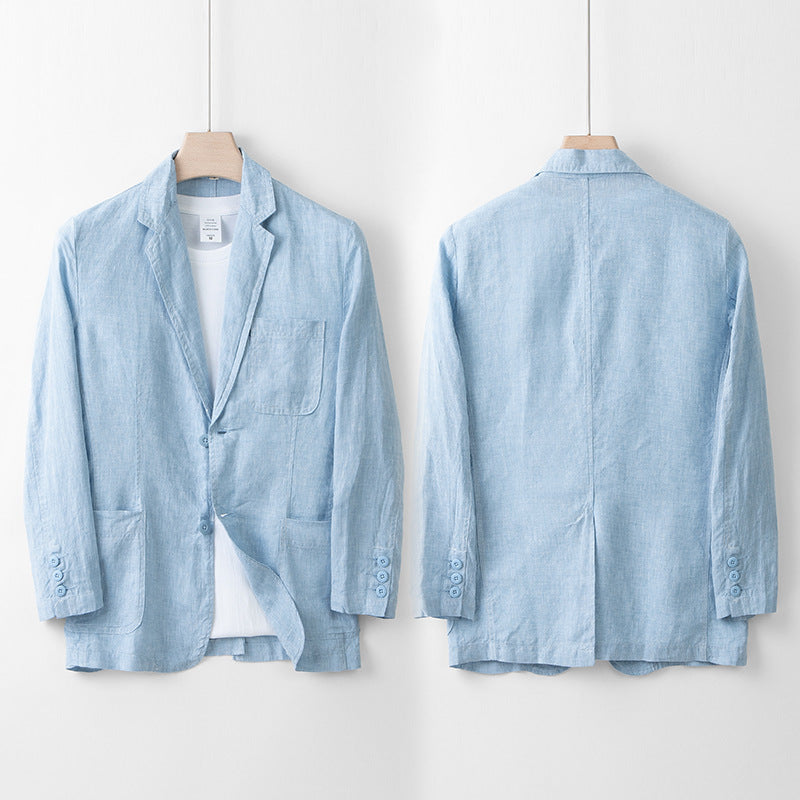 Men's Linen Suit Jacket Casual Small Suit Loose Casual Clothes