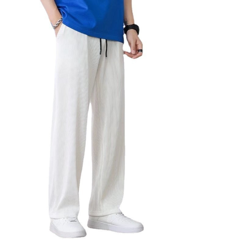 Ice Silk Men’s Loose Ice Silk Leggings – Straight Casual PantsLoose Straight Men