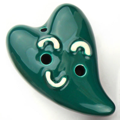 Color Glaze Heart-Shaped Porcelain Flute