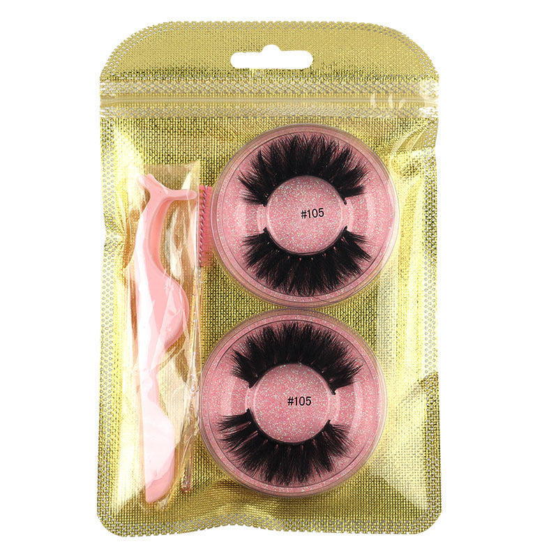 Natural Mink False Eyelashes – Round, Fluffy, Reusable Lash Extension Set