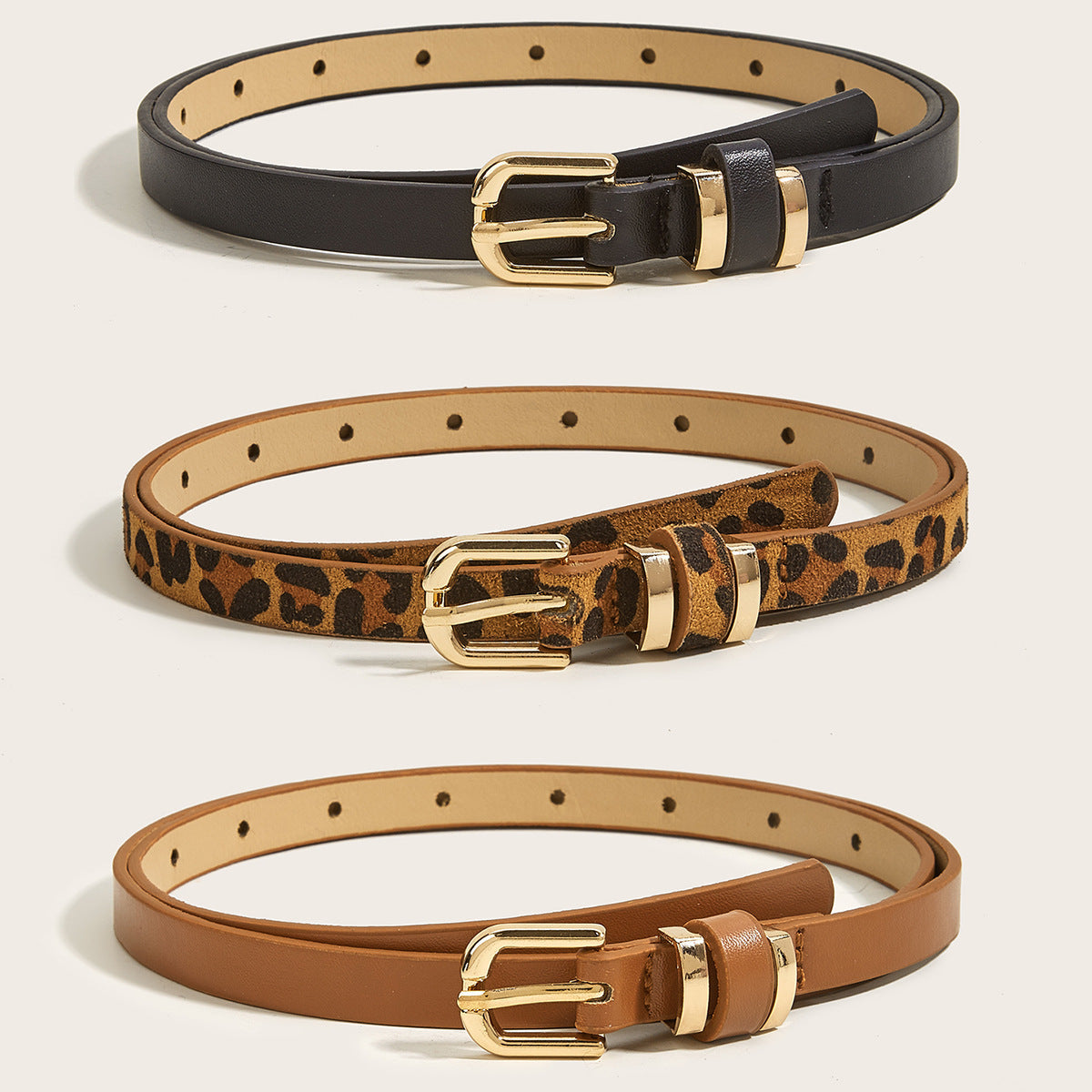 Slim Faux Leather Belt Unisex All Matching Pin Buckle