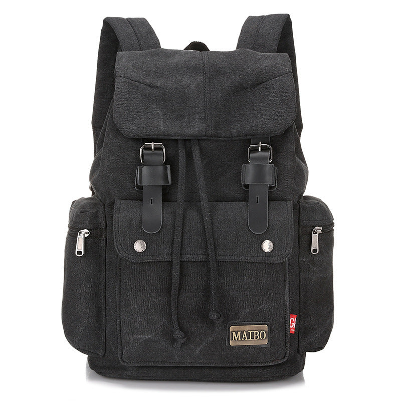Unisex Canvas Bucket Backpack Large Capacity Travel Bag
