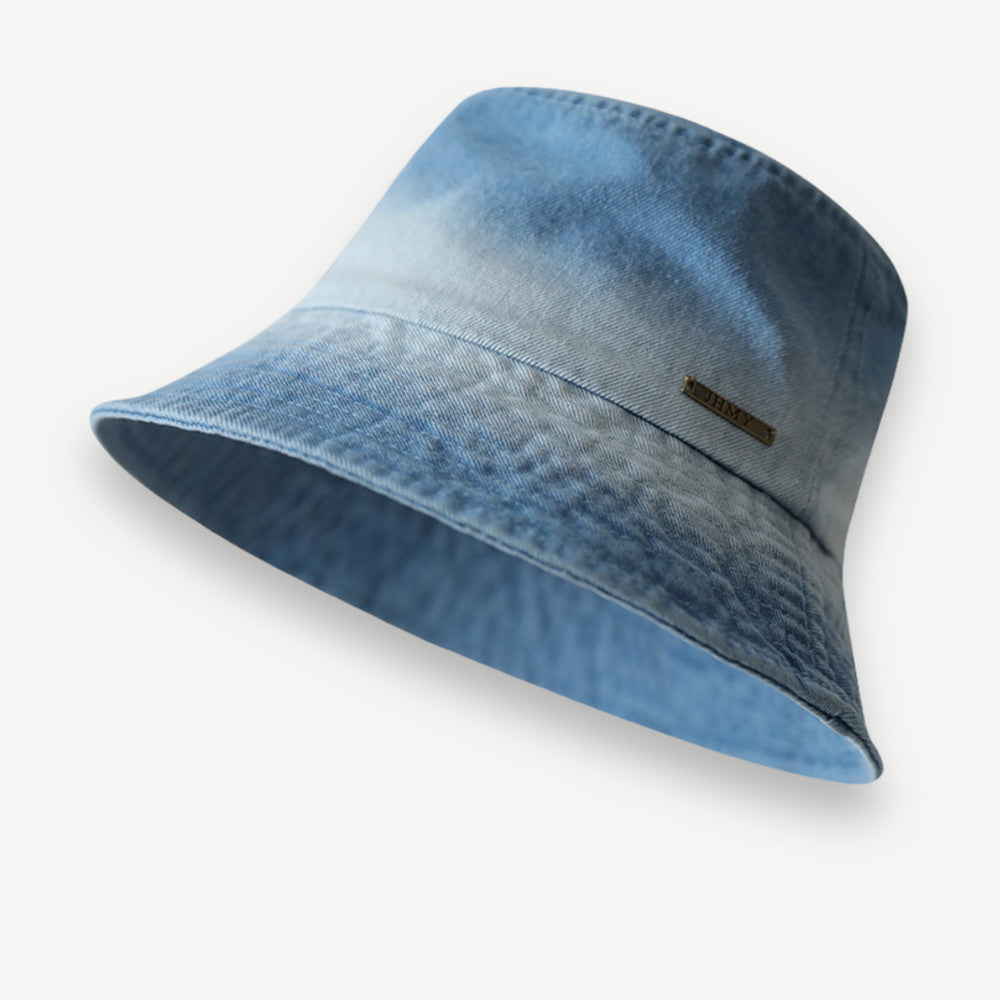 Washed Tie-Dye Cotton-Polyester Fisherman’s Hat with Short Brim