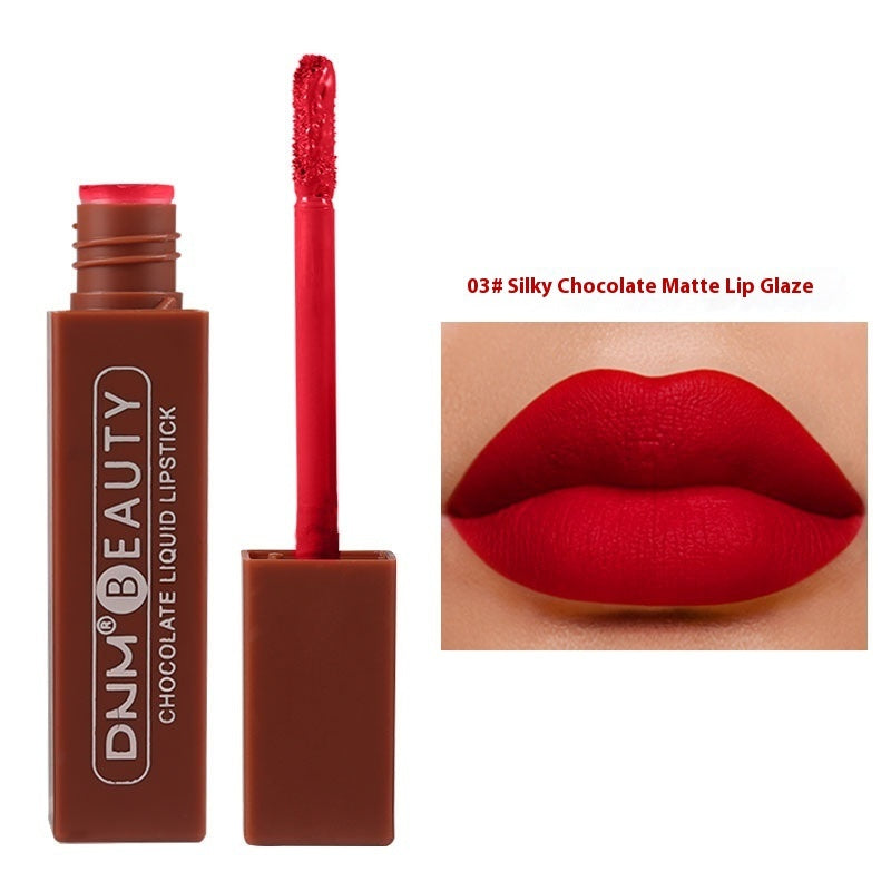 Silky No Stain On Cup Chocolate Lip Lacquer Long-lasting Matte Waterproof