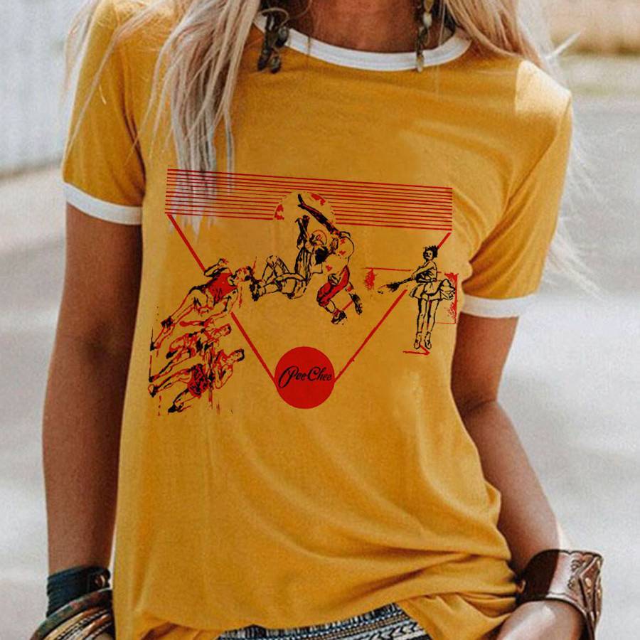 Pee Chee Folder Printed Short-sleeved T-shirt For Women