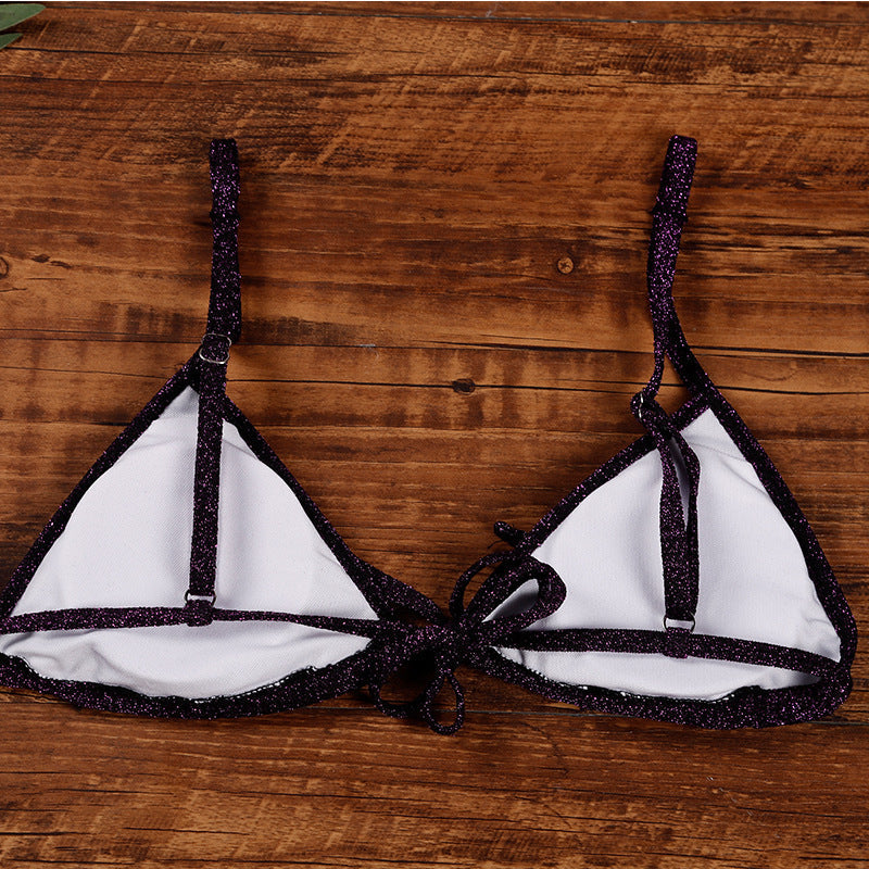 Women's High Waist Bikini Set Nylon Solid Color Halter