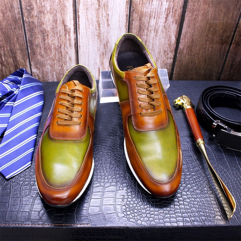 Sponge Leather Gentleman Mens Shoes With Rubber Outsole Heel