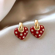 Fashion Red Love Women's Elegant Ear Studs