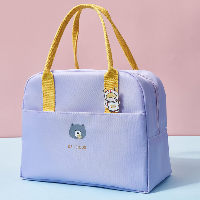 Macaron Color Large-Capacity Portable Lunch Bag – Heat Preservation & Fresh-Keeping
