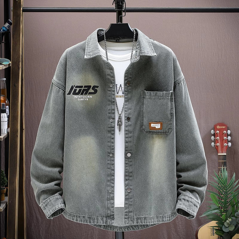Teenagers Loose Printed Long-sleeved Shirt