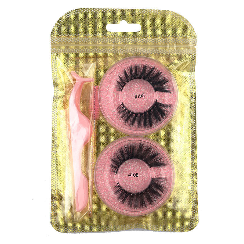 Natural Mink False Eyelashes – Round, Fluffy, Reusable Lash Extension Set