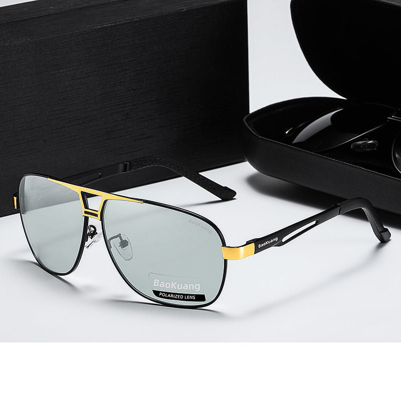Men's Day and Night Dual-Use Photochromic Sunglasses