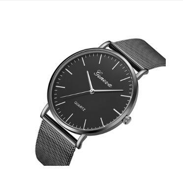Unisex Casual Quartz Steel Watch Imitation Leather Bracelet