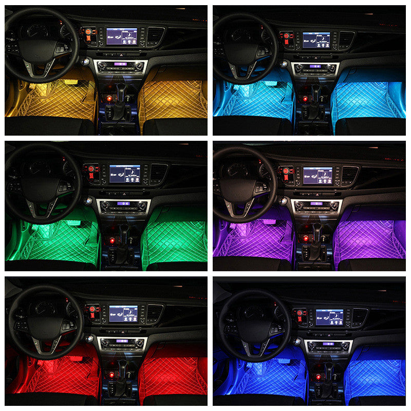 Car Interior LED Strip Lights – Waterproof RGB Ambient Lamps with Wireless Remote & Music Control