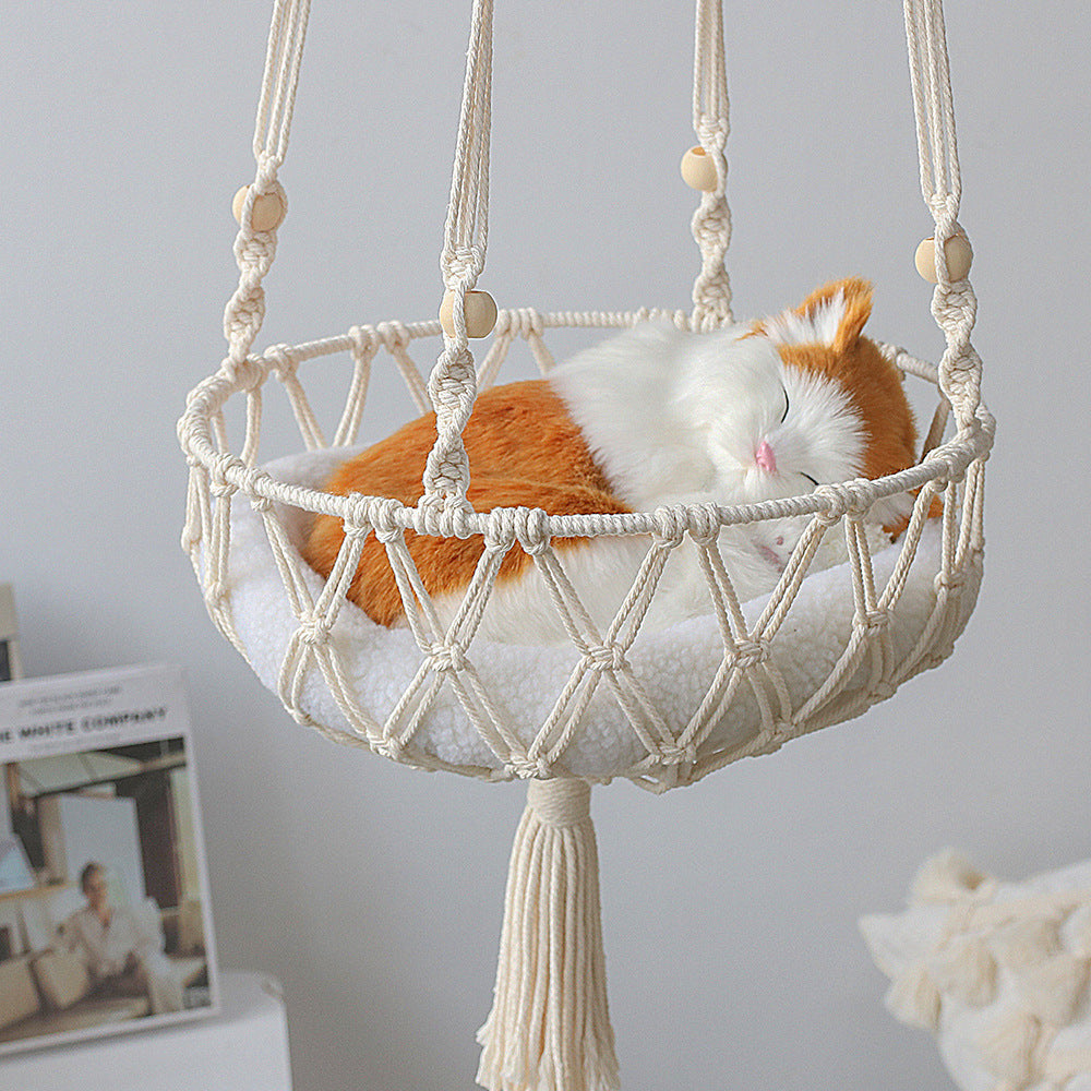 Pure Hand Woven Cat''s Nest Hammock Basket Household Pet