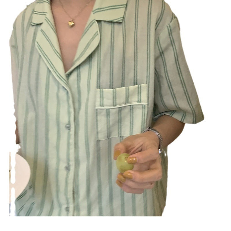 Unisex Relaxed Fit Polyester Homewear Suit With Stripes