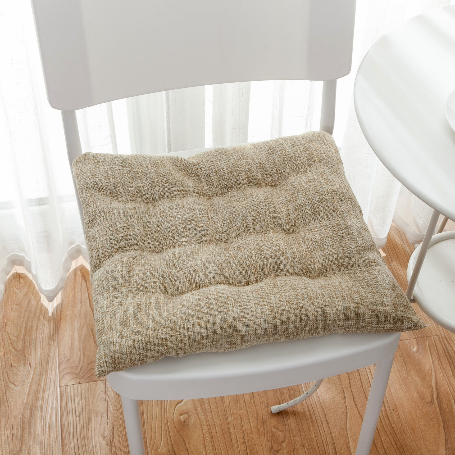 Simple Nordic Solid Color Linen Thickened Seat Cushion