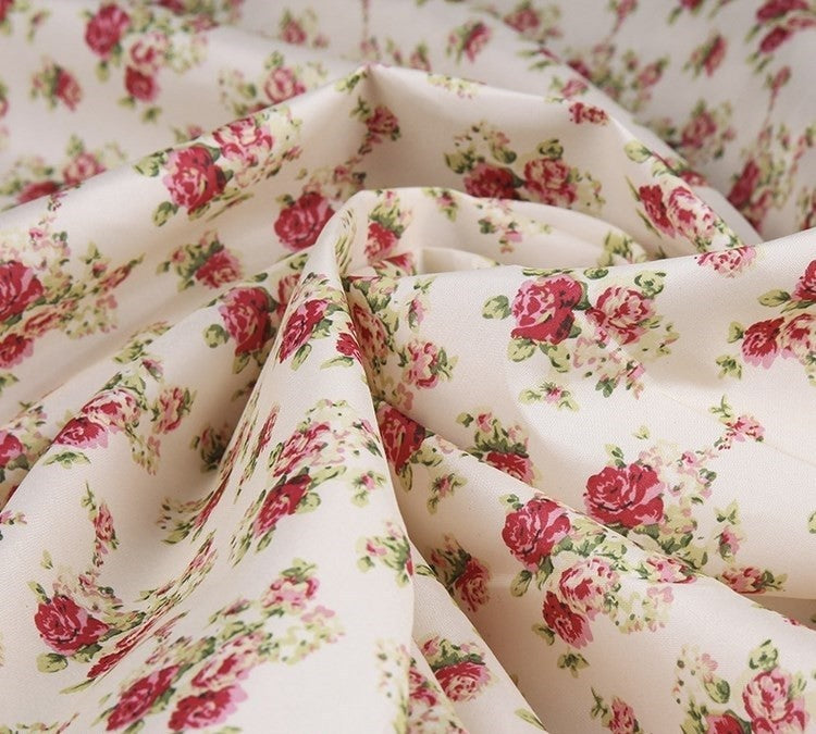 Calm Rose Patterned 100% Polyester Home Textile Fabric Cloth