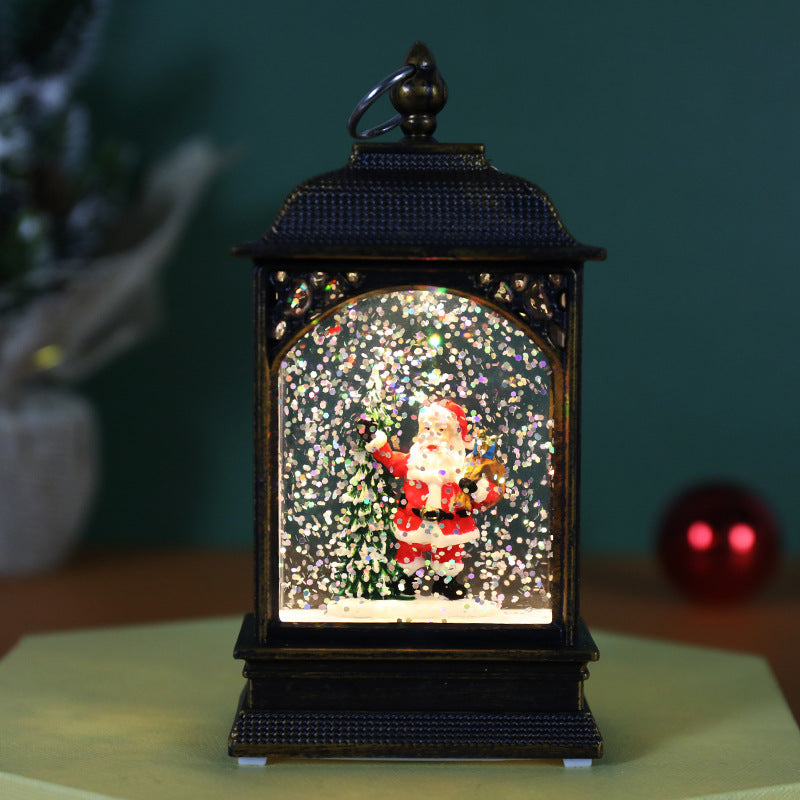 Christmas Luminous Water-Filled Storm Lantern Desktop Decoration