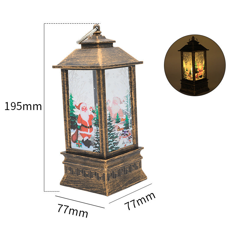 Christmas LED Flame Storm Lantern Candlestick Lamp Decoration