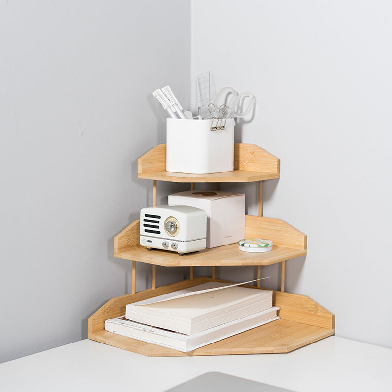Solid Wood Multi-Layer Desk Organizer – Storage Rack for Sundries
