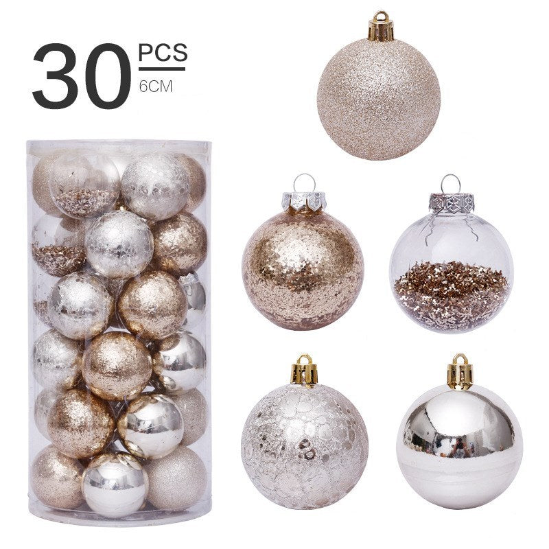 6cm Transparent Christmas Ball Ornaments Set of 30