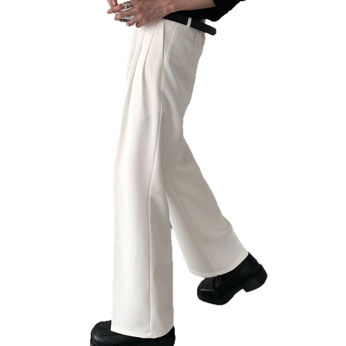 Men’s Wide-Leg Leisure Pants – High Street Loose Draping Trousers