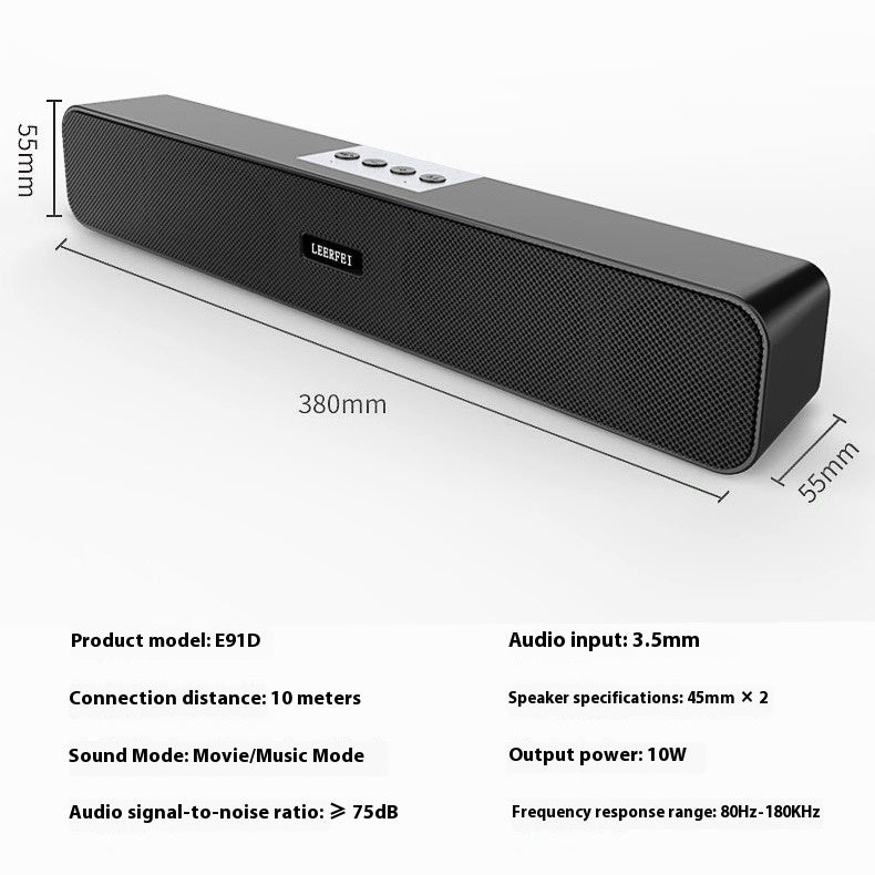 Double Desktop Bluetooth Speaker Long Sound Heater High Power EXTRA BASS Wireless Card Computer