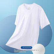 Unisex Cotton Short Sleeve Running Top Solid Relaxed Fit