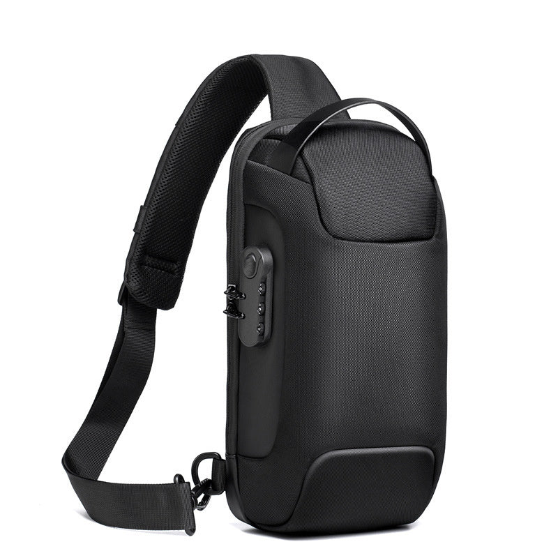Waterproof USB Anti-Theft Oxford Crossbody Sling Bag for Men
