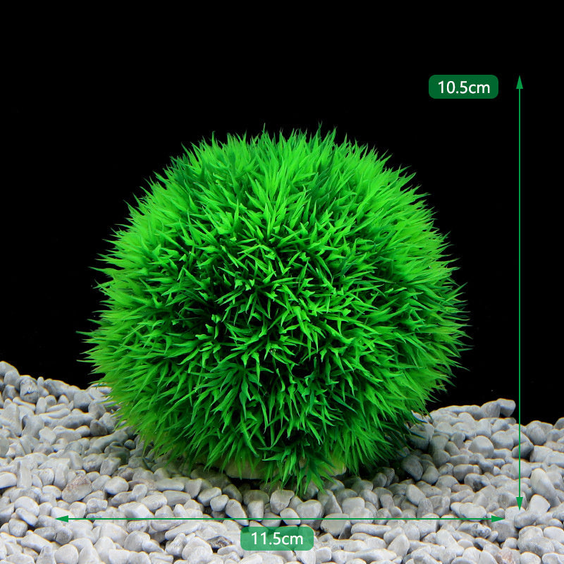 Decorative Landscaping Algae Ball Fish Tank Ornaments Plastic Grass Green