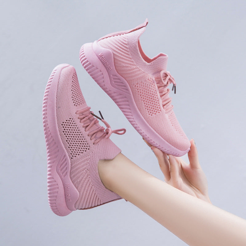 Flying Woven Mesh Spring And Summer New All-match Transparent Sneakers