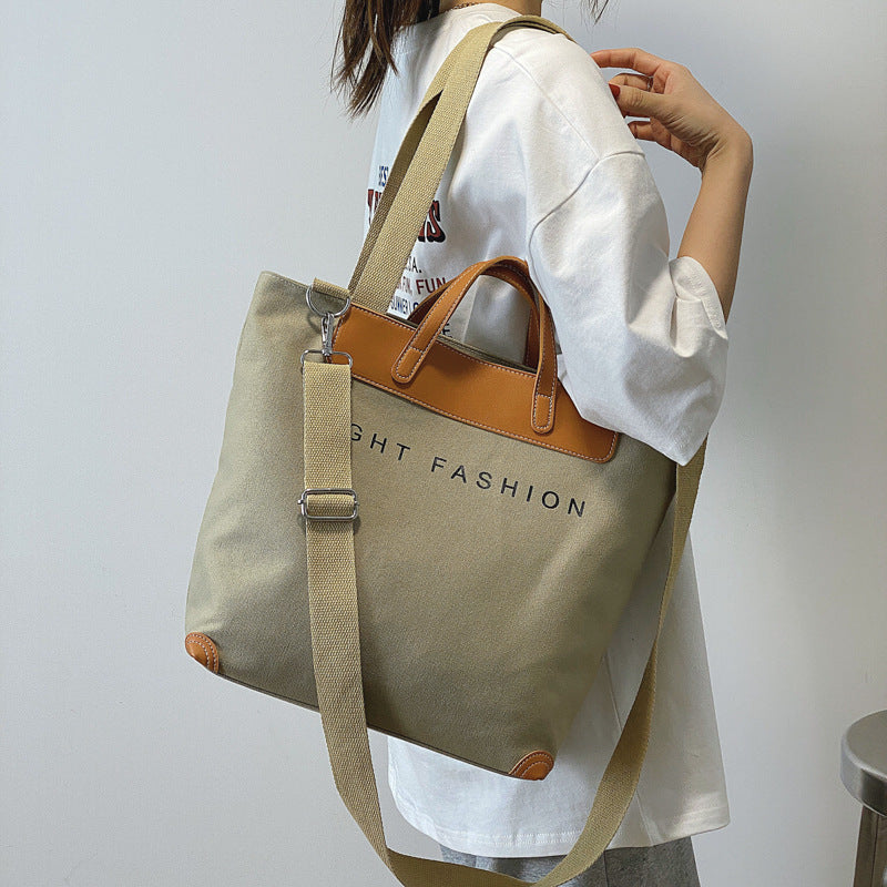 Canvas Shoulder Bag for Women – Large Capacity Fashion Messenger Crossbody Tote
