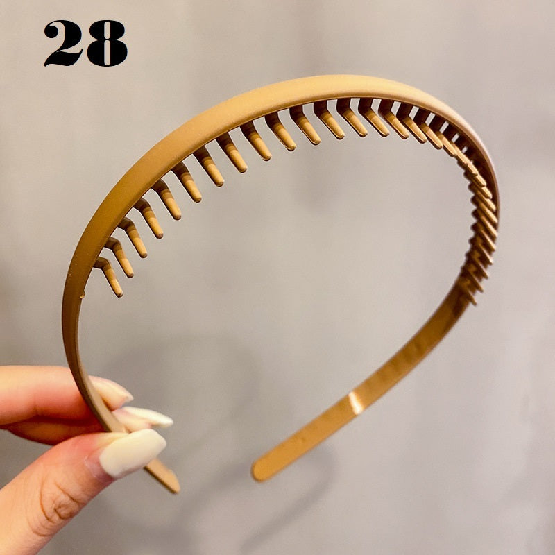 Simple Serrated Non-slip Solid Color Hair Headband